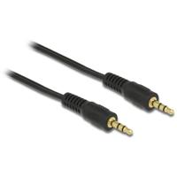 Delock 84001 Jackplug Audio Aansluitkabel [1x Jackplug male 3,5 mm - 1x Jackplug female 3,5 mm] 2.5 m Zwart
