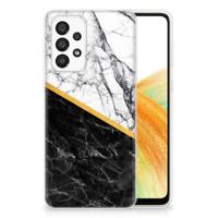 Samsung Galaxy A33 5G | TPU | Siliconen hoesje | Marmer Wit Zwart - Origineel Cadeau Man