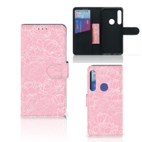 Motorola One Action Hoesje White Flowers - thumbnail