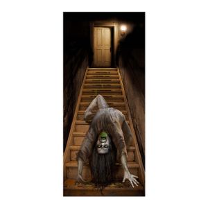 Horror deur scenesetter/deurposter - bezeten meisje - Halloween thema versiering - 180 x 80 cm