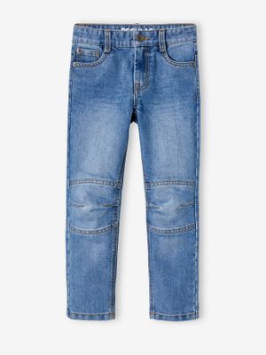 Rechte jeans voor jongens MorphologiK indestructible "waterless" met heupomtrek SMALL denim stone