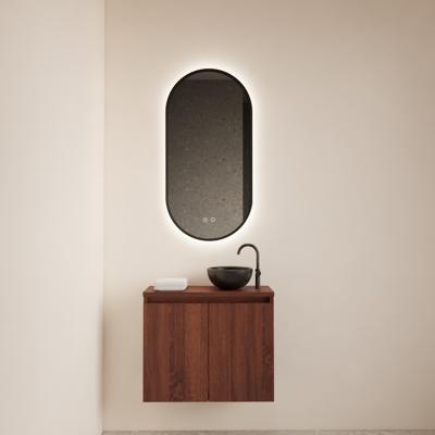 BWS Fonteinmeubel Meadow 60x50 cm Choco Eiken Incl. Topplaat - Fonteinmeubel Meadow 60x50 cm Choco Eiken Incl. Topplaat