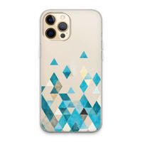 Gekleurde driehoekjes blauw: iPhone 13 Pro Max Transparant Hoesje