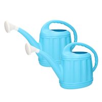 Set van 2x stuks tuinplanten gieters kunststof licht blauw 5 liter
