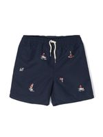 Ralph Lauren Kids short de bain à broderies - Bleu