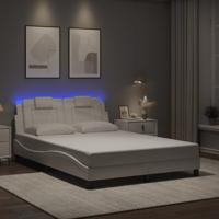 Bedframe met LED-verlichting kunstleer wit 120x200 cm