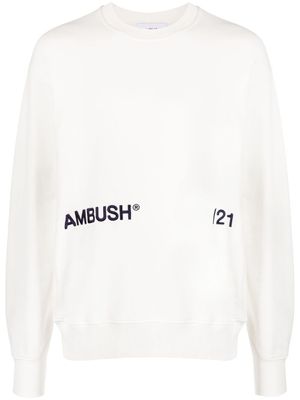 AMBUSH sweat en coton à logo imprimé - Blanc