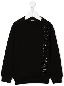 Balmain Kids sweat en coton à logo imprimé - Noir