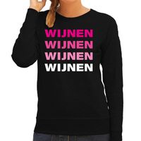 Wijnen wijnen wijnen wijnen sweater zwart voor dames - thumbnail