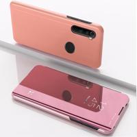 Voor Xiaomi Redmi Note 8 plating spiegel horizontale Flip lederen draagtas met beugel holster (Rose goud)