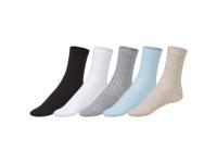 esmara 5 paar dames sokken (39-42, zwart/wit/blauw/grijs/beige)