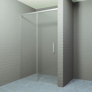 Nisdeur BWS Linea met Vast Paneel 120x200 cm 8 mm Soft Close NANO Glas RVS Look