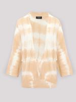 Vest met tie-dye print en franjes van biologisch cashmere Vest met tie-dye print en franjes van biologisch cashmere