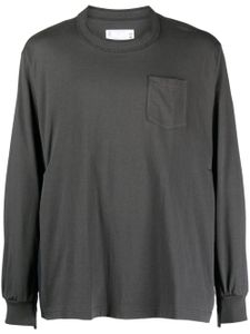 sacai patch-pocket knit jumper - Gris