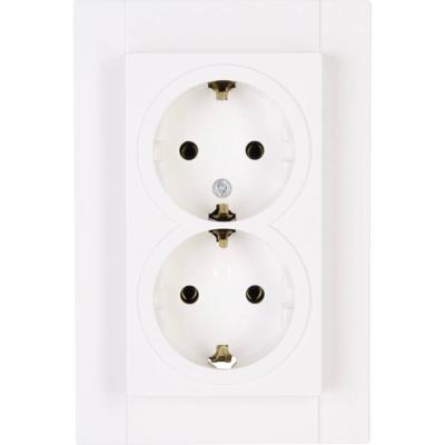 Kopp 929529008 Wandcontactdoos met randaarde Compleet 2-voudig HK 07 Zuiver wit 1 stuk(s)