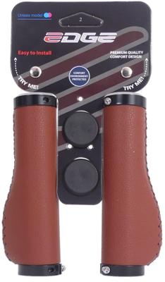 Edge Handvatset leer incl lockring - camel brown- 135/135mm (winkelverpakking)