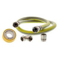 Scanpart gasslang aansluitset 1/2 125cm RVS flex PVC (NL) Fornuis accessoire