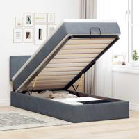 Ottoman bed met matras 100x200 cm fluweel donkergrijs