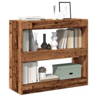 Boekenkast/kamerscherm 80x30x72 cm oud houtkleurig