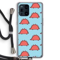 Dinosawrr: Oppo Find X3 Transparant Hoesje met koord Dinosawrr: Oppo Find X3 Transparant Hoesje met koord