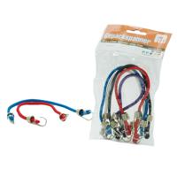 Bagagespin - 5x stuks - snelbinders - 28 cm - gekleurd - spanelastieken met haken