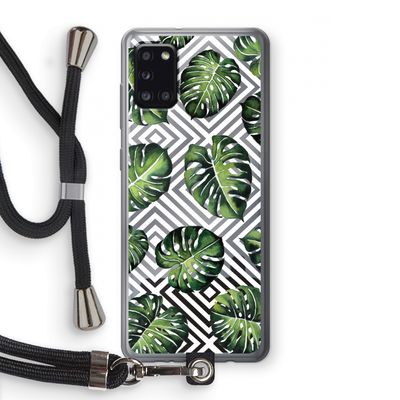 Geometrische jungle: Samsung Galaxy A31 Transparant Hoesje met koord