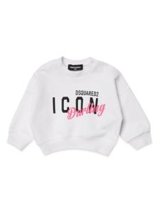 DSQUARED2 KIDS sweat en coton à imprimé Icon - Blanc