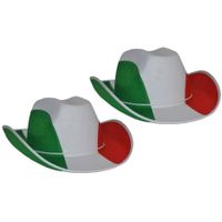 2x stuks cowboyhoed supporters Italie