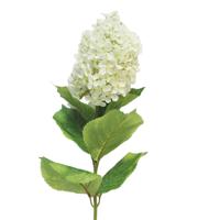 Kunstbloem Pluimhortensia/Hydrangea groot - 85 cm - wit - kunst zijdebloem - thumbnail