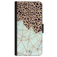 iPhone 12 mini flipcase - Luipaard marmer mint