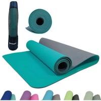 SCHILDKRÖT Yogamat - Tweekleurig Antraciet/Petrol Blauw - 180 x 61 cm - 4 mm dik