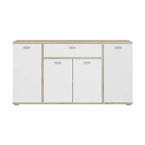 Cosmo dressoir 4 deuren, 1 lade wit,eik decor.