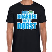 Apres ski t-shirt Deze snowboarder heeft dorst zwart heren - Wintersport shirt - Foute apres ski ou