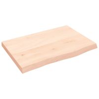 Wandschap 60x40x(2-4) cm onbehandeld massief eikenhout