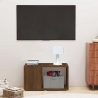 Tv-meubel 60x24x32 cm bewerkt hout bruin eikenkleur Tv-meubel 60x24x32 cm bewerkt hout bruin eikenkleur