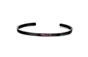 Key Moments 8KM-BG0004 Bangle met tekst princess zirkonia one-size zwart