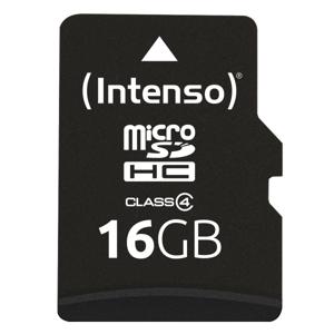Intenso 16 GB Micro SDHC-Card microSDHC-kaart 16 GB Class 4 Incl. SD-adapter