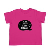 Baby shirt bedrukken - Korte mouw - Fuchsia - 50/56 - thumbnail