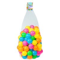 Kunststof ballenbak ballen 100x stuks 6 cm neon kleuren - thumbnail