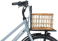Basil green life - rotan fietsmand - medium - voorop natural bruin