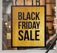 Black friday sticker etalage Goud verkoop Black friday sticker etalage Goud verkoop