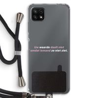 uw waarde daalt niet: Samsung Galaxy A22 5G Transparant Hoesje met koord