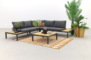 Exotan La Vida loungeset - 4-delig - Antraciet - Teak