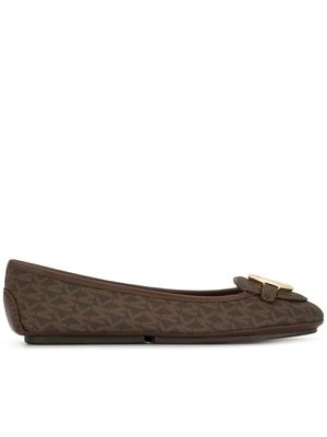 Michael Michael Kors ballerines à plaque logo - Marron