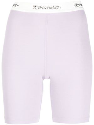 Sporty & Rich short à taille logo - Violet