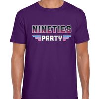 Nineties party / feest t-shirt paars voor heren - thumbnail