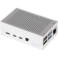 Joy-it RB-ALUCASEP4+01 SBC-behuizing Raspberry Pi Aluminium Zilver