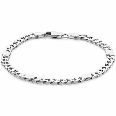 Armband Gourmetschakel 6 zijdes-geslepen 5,1 mm 21 cm