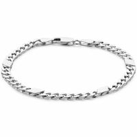 Armband Gourmetschakel 6 zijdes-geslepen 5,1 mm 21 cm