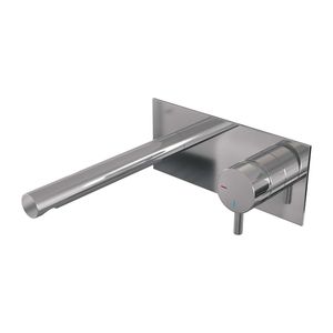Inbouw Wastafelmengkraan Brauer Chrome Edition Coldstart Rechte Uitloop Korte Ronde Hendel Rechts Chroom Met Afdekplaat